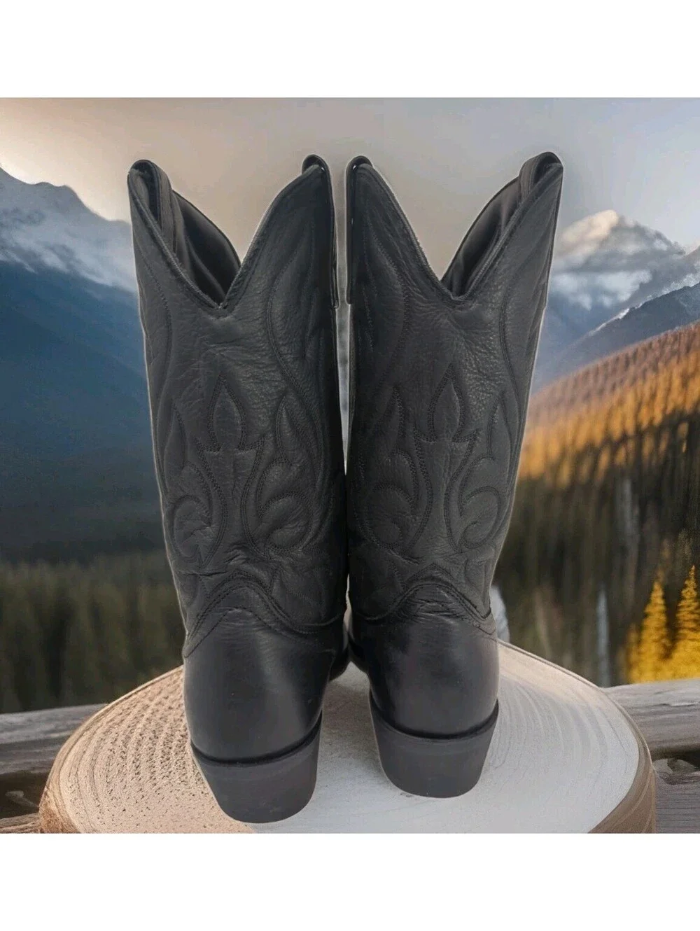 Masterson Cowboy Boot Co RB885 Mens 10.5 D Black Silver Tips J Toe Western Dress